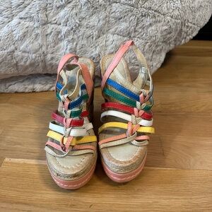 ModCloth Lollipop “Glory” Multicolor Espadrille Wedge Sandals